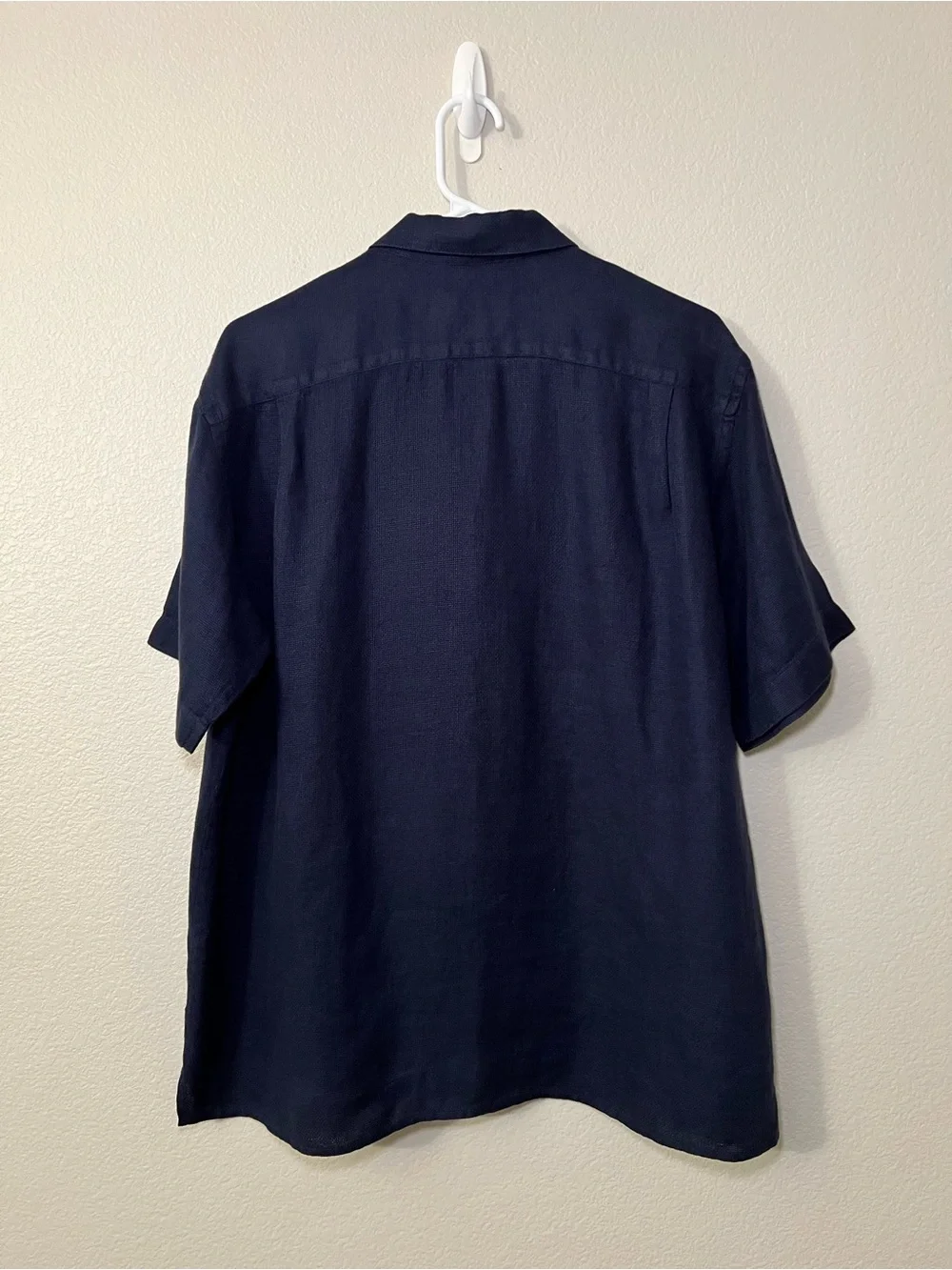 Banana Republic Relaxed 100% Irish Linen Shirt Mens Medium Navy Blue NWOT